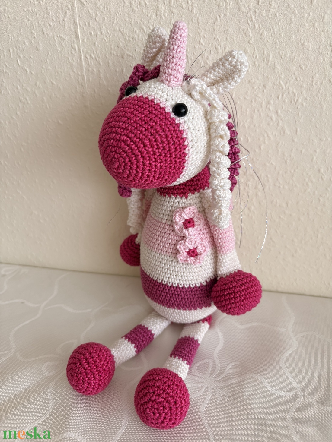 Horgolt unikornis lány - játék & sport - plüssállat & játékfigura - plüss mesefigurák - Meska.hu