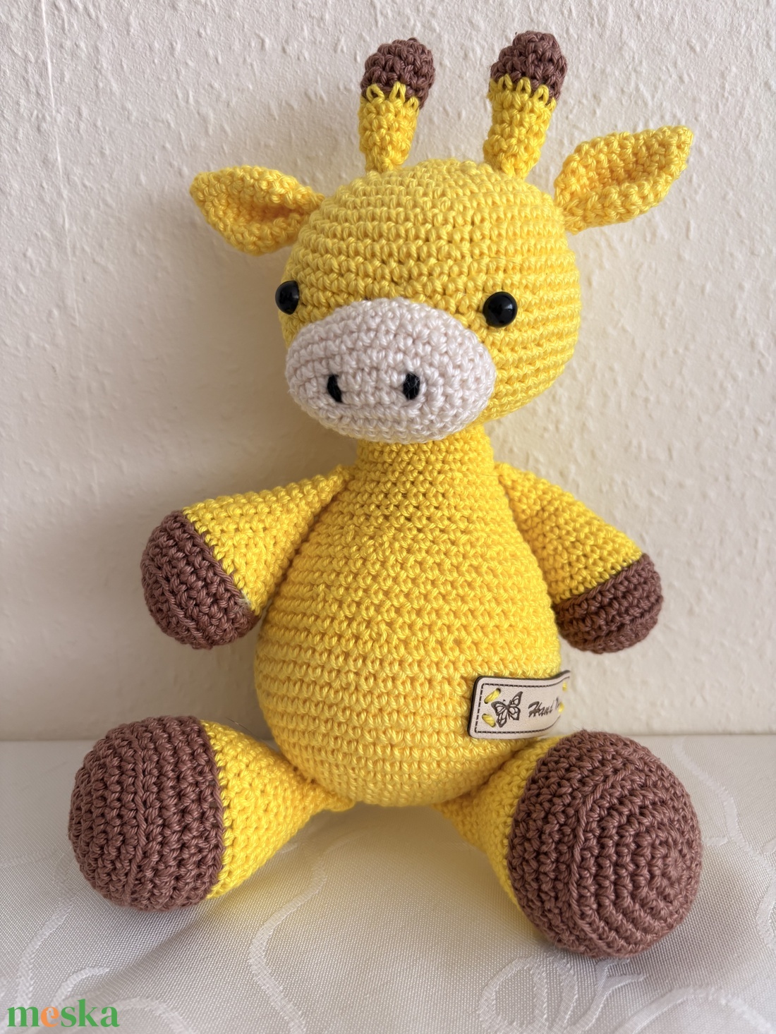 Horgolt zsiráf - játék & sport - plüssállat & játékfigura - zsiráf - Meska.hu