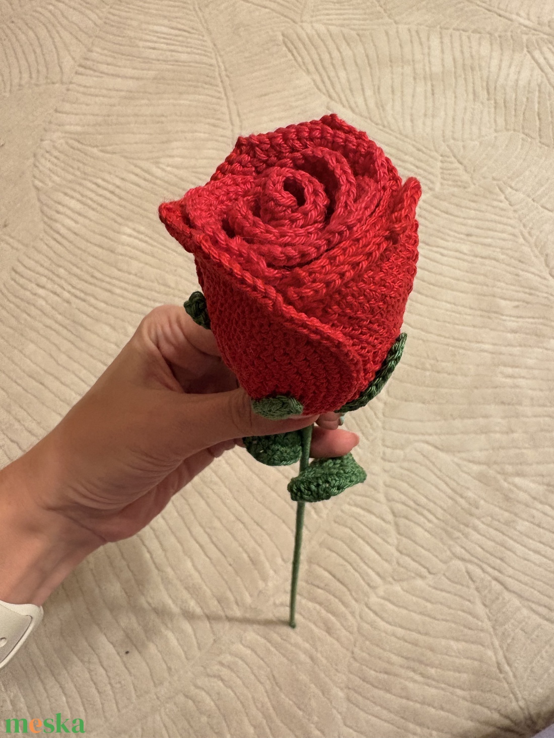 Anyák napi horgolt rózsa - kellékek & szerszámok - dekorációs kellékek - virágfej - Meska.hu