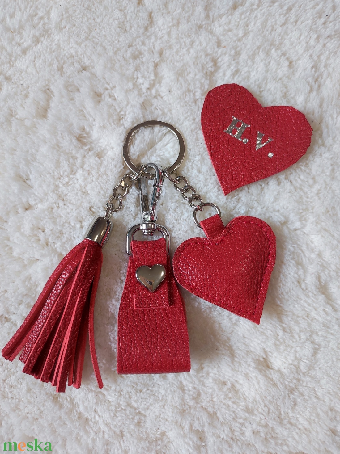 Bőr táska dísz, kulcstartó  - táska & tok - kulcstartó & táskadísz - táskaakasztó - Meska.hu