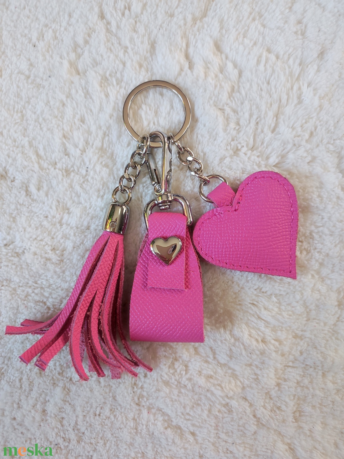 Bőr táska dísz  - táska & tok - kulcstartó & táskadísz - táskaakasztó - Meska.hu