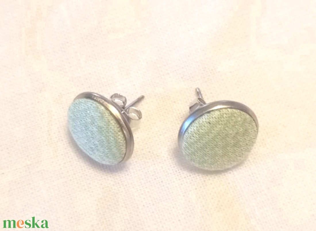 Pasztellzöld fülklipsz  - ékszer - fülbevaló - klipsz - Meska.hu