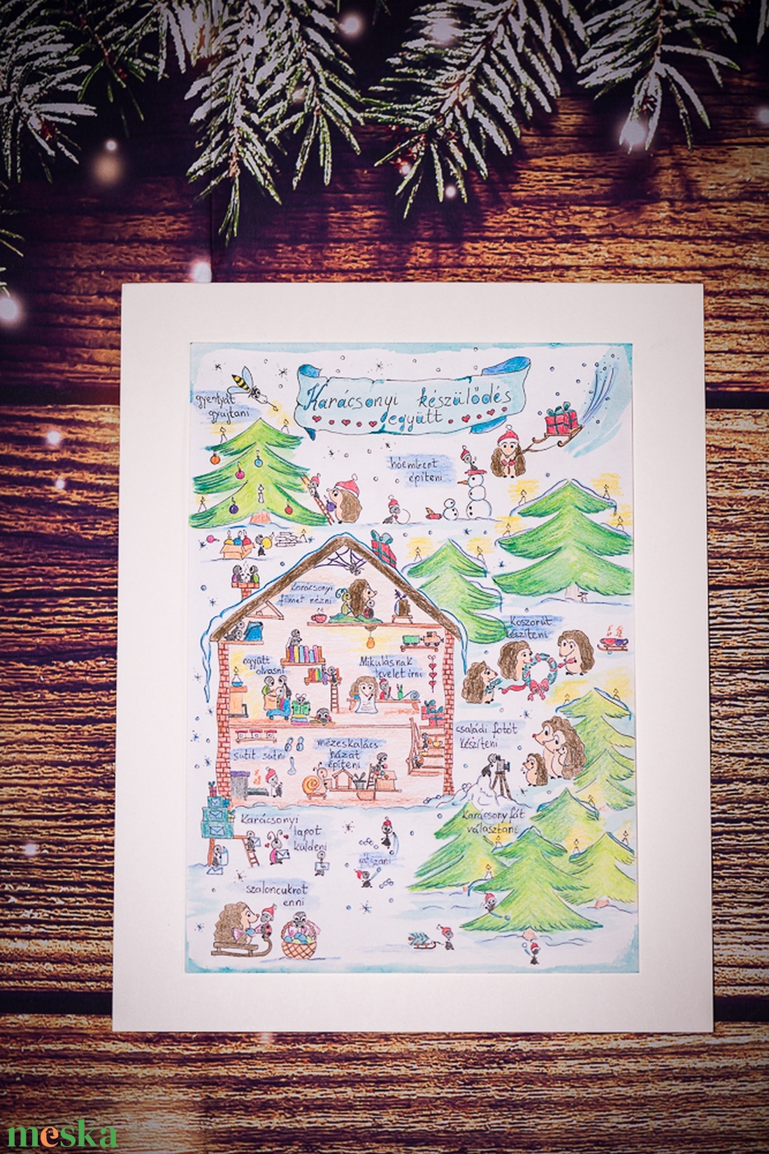 Karácsonyi Bakkancslista, Adventi Készülődés Gyerekekkel,Karácsonyi Dekoráció,Karácsonyi Ötlettár - művészet - grafika & illusztráció - egyéb rajzok - Meska.hu