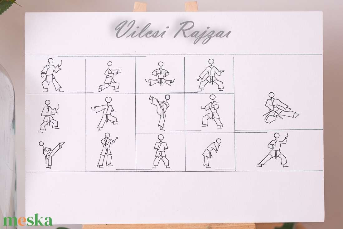Karate Karikatúra, Sport Karikatúra, Karate Sport, Pálcika Emberke  - művészet - grafika & illusztráció - ceruzarajz - Meska.hu