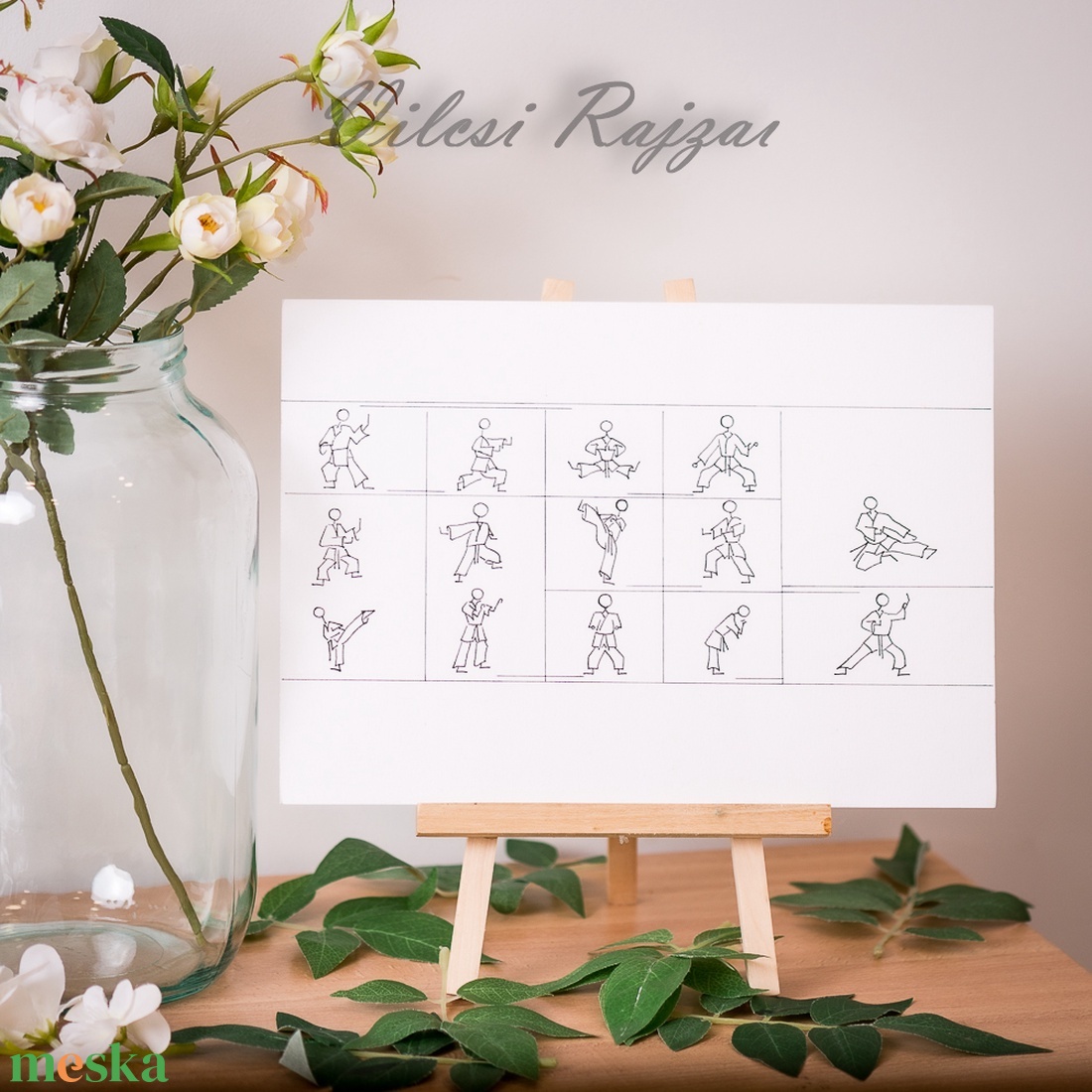 Karate Karikatúra, Sport Karikatúra, Karate Sport, Pálcika Emberke  - művészet - grafika & illusztráció - ceruzarajz - Meska.hu