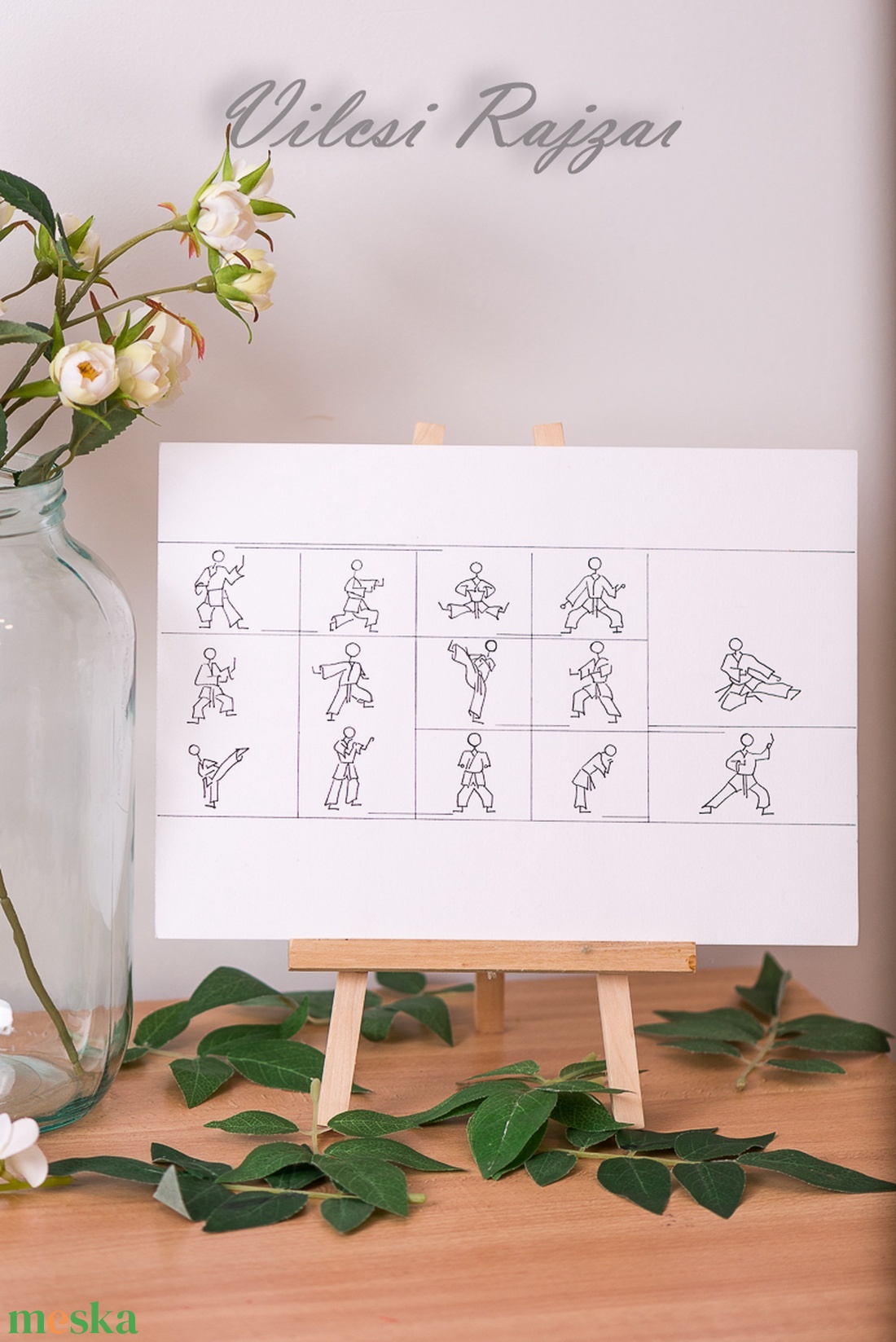 Karate Karikatúra, Sport Karikatúra, Karate Sport, Pálcika Emberke  - művészet - grafika & illusztráció - ceruzarajz - Meska.hu