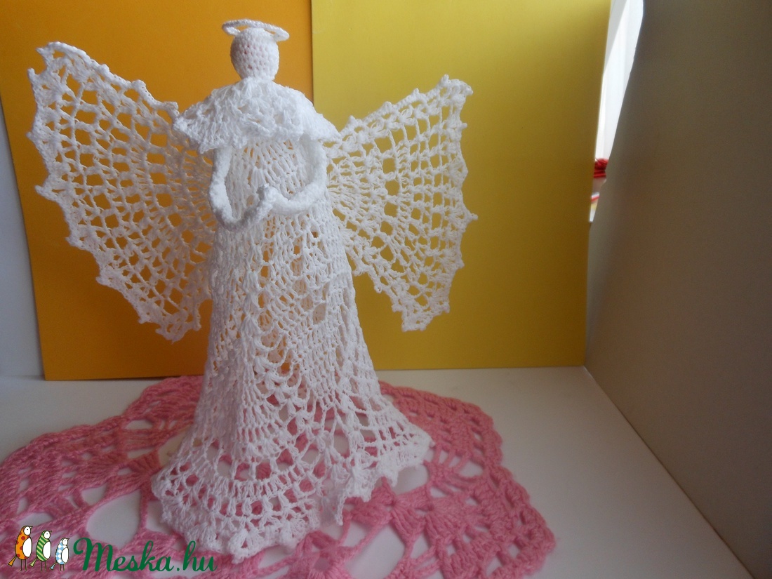 Horgolt csúcsdísz angyal -  - Meska.hu