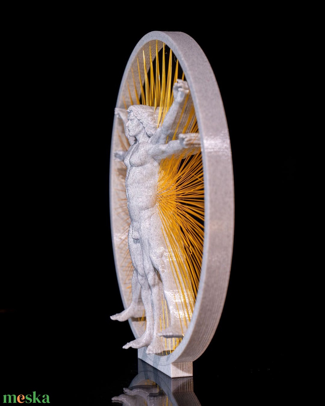 Vitruvius ember 3D dekoráció arany szálakkal díszített modern szobor - művészet - makett, modell - Meska.hu Vitruvius ember 3D dekoráció arany szálakkal díszített modern szobor - művészet - makett, modell - Meska.hu