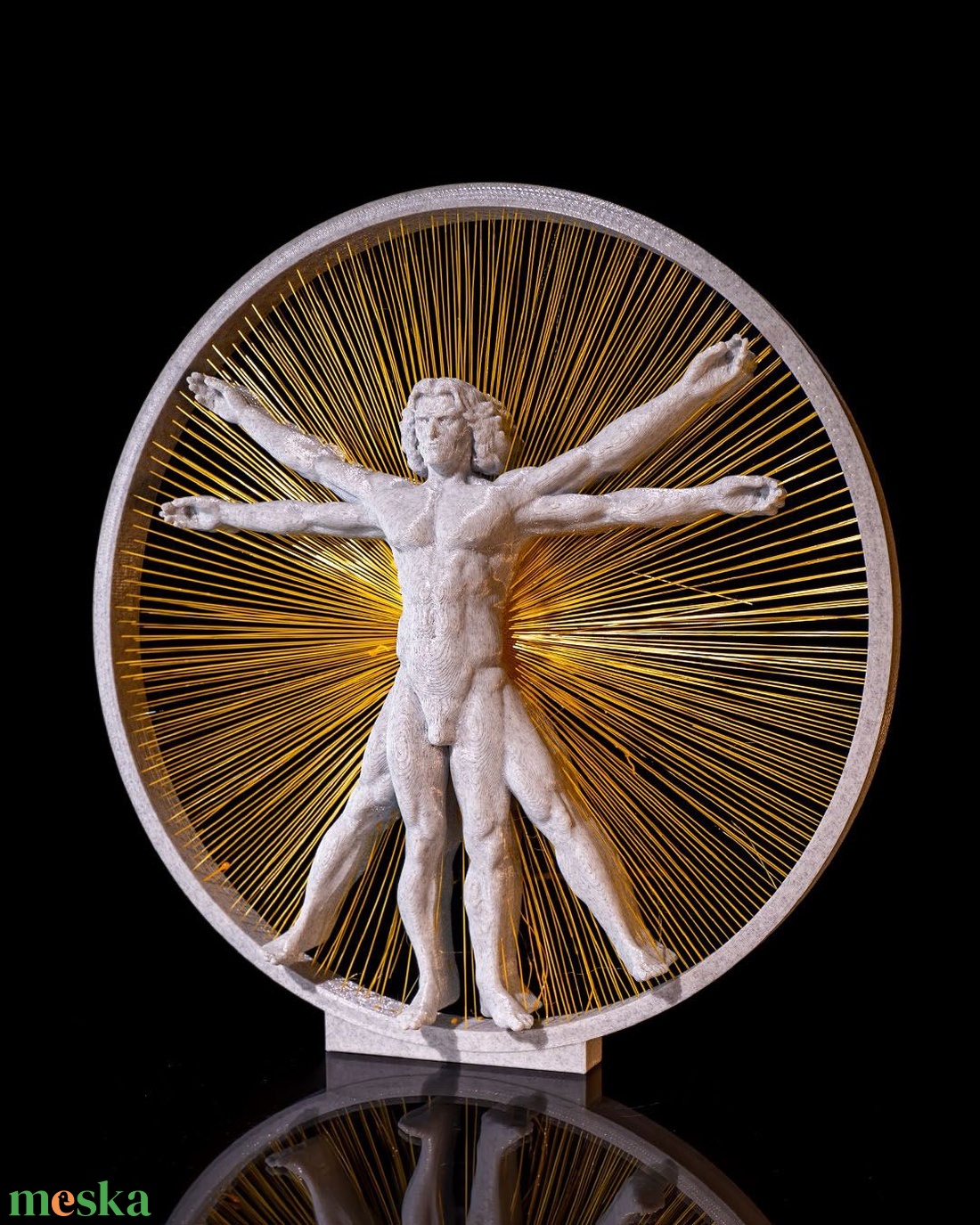 Vitruvius ember 3D dekoráció arany szálakkal díszített modern szobor - művészet - makett, modell - Meska.hu Vitruvius ember 3D dekoráció arany szálakkal díszített modern szobor - művészet - makett, modell - Meska.hu