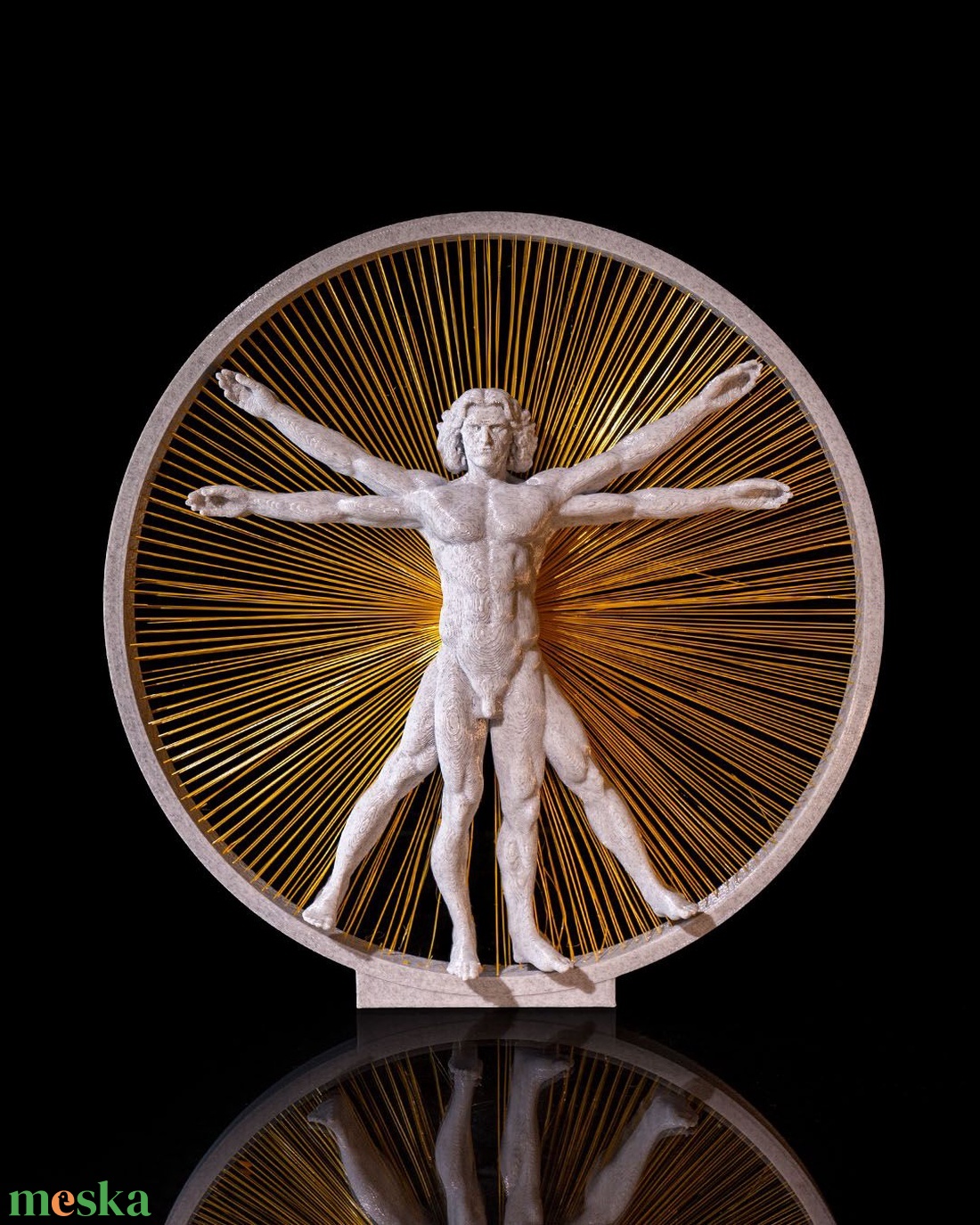 Vitruvius ember 3D dekoráció arany szálakkal díszített modern szobor - művészet - makett, modell - Meska.hu Vitruvius ember 3D dekoráció arany szálakkal díszített modern szobor - művészet - makett, modell - Meska.hu