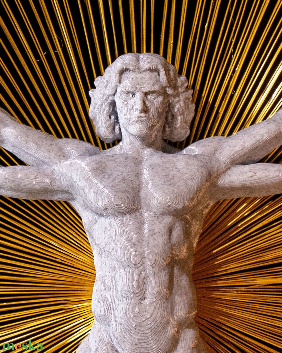 Vitruvius ember 3D dekoráció arany szálakkal díszített modern szobor - művészet - makett, modell - Meska.hu Vitruvius ember 3D dekoráció arany szálakkal díszített modern szobor - művészet - makett, modell - Meska.hu