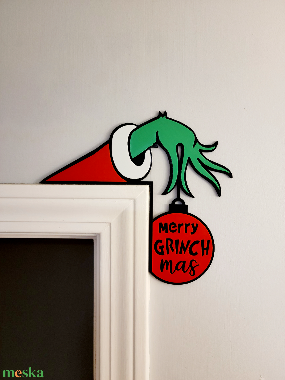 Grincs Karácsonyi Ajtódekoráció - karácsony - karácsonyi lakásdekoráció - karácsonyi lakásdíszek - Meska.hu