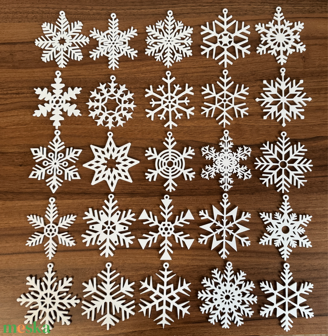 25 darabos Hópehely karácsonyfadíszek  - karácsony - karácsonyi lakásdekoráció - karácsonyi lakásdíszek - Meska.hu