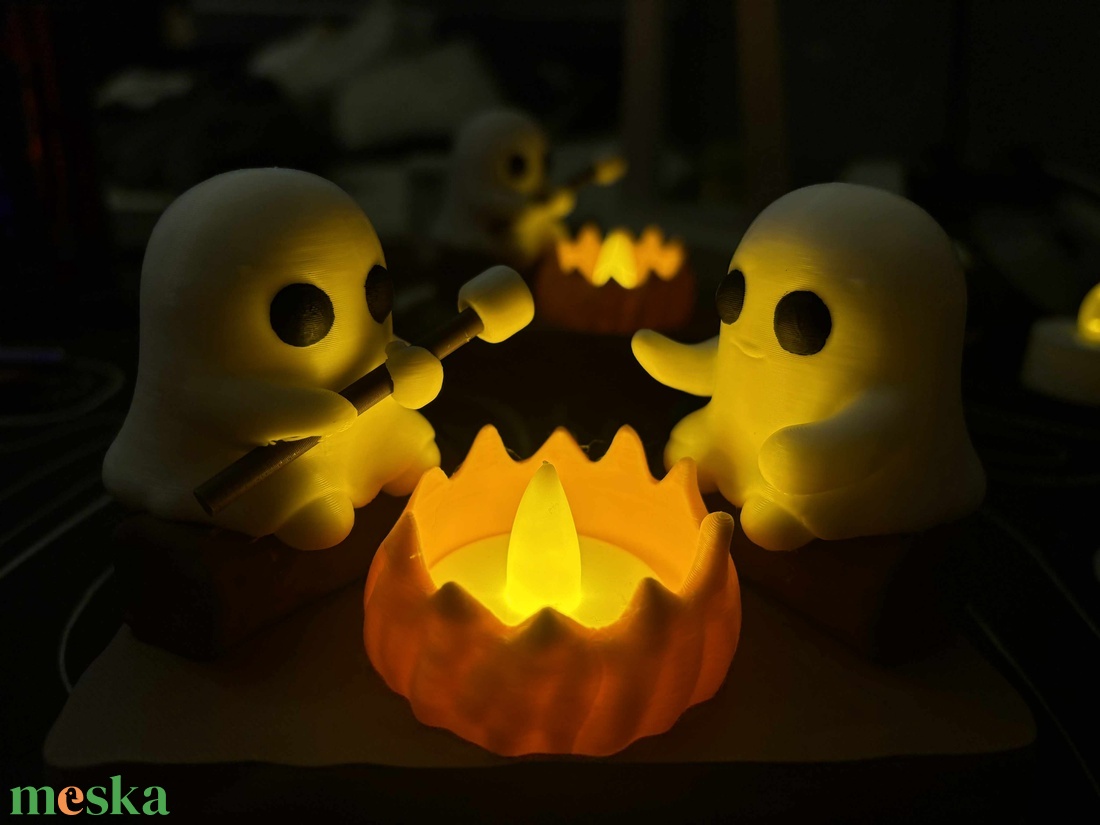 Cuki Világító Tábortűz  Asztaldísz Szellemekkel. - otthon & életmód - dekoráció - halloween - halloweeni dekoráció - Meska.hu