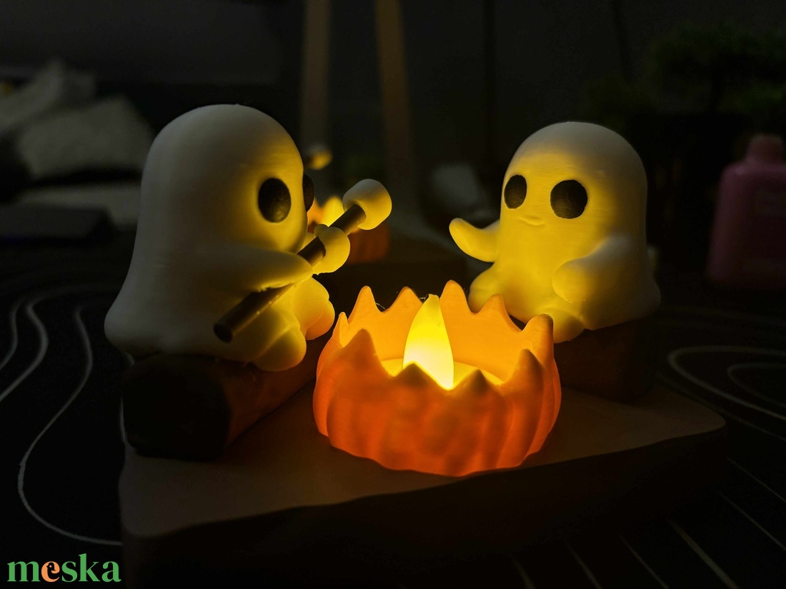 Cuki Világító Tábortűz  Asztaldísz Szellemekkel. - otthon & életmód - dekoráció - halloween - halloweeni dekoráció - Meska.hu