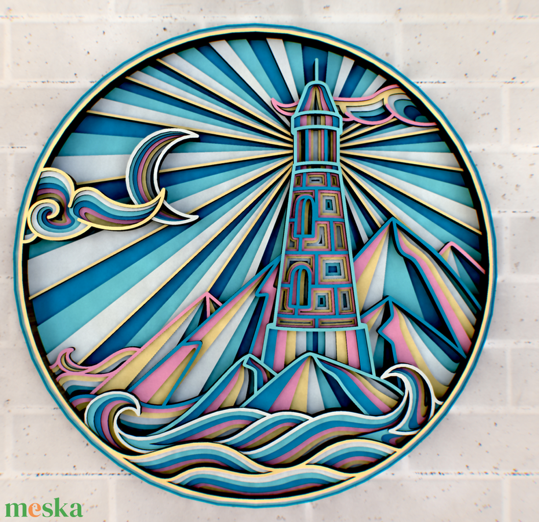 Világító Torony Színes Mandala - otthon & életmód - dekoráció - spiritualitás - mandala - Meska.hu