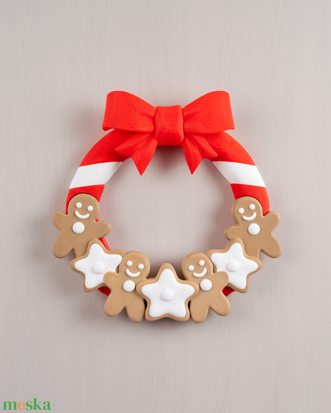 Karácsonyi Mézeskalácsos Ajtódísz és Kopogtató - karácsony - karácsonyi lakásdekoráció - karácsonyi ajtódíszek - Meska.hu