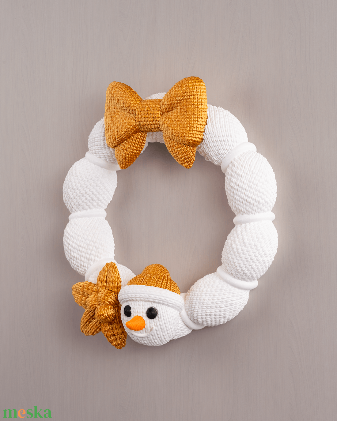 Karácsonyi Hóemberes Ajtódísz és Kopogtató - karácsony - karácsonyi lakásdekoráció - karácsonyi ajtódíszek - Meska.hu