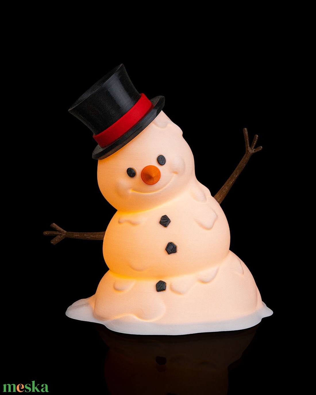 Nagy Színes Karácsonyi Hóemberes Lámpa Led Világítással - karácsony - adventi díszek - adventi asztaldísz - Meska.hu