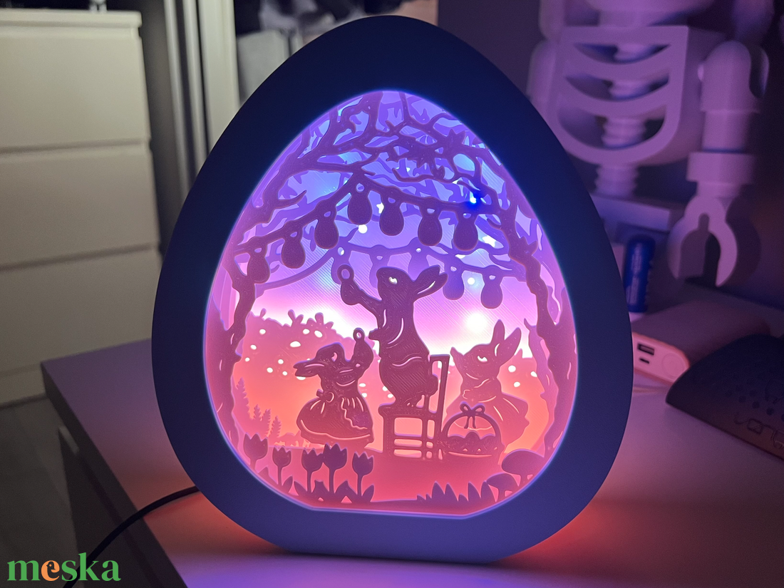 Állítható Színű Húsvéti Led Nyuszikás Világító Tojás  Asztali Dísz - otthon & életmód - lámpa - hangulatlámpa - Meska.hu