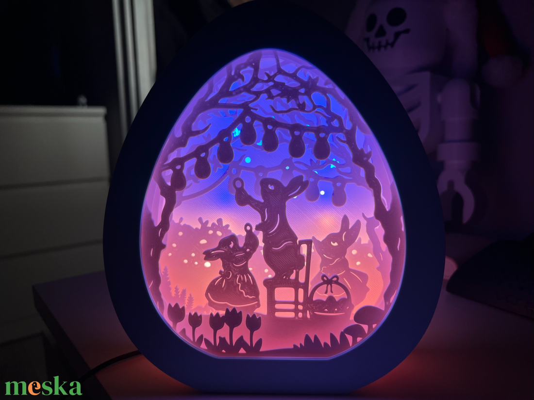 Állítható Színű Húsvéti Led Nyuszikás Világító Tojás  Asztali Dísz - otthon & életmód - lámpa - hangulatlámpa - Meska.hu