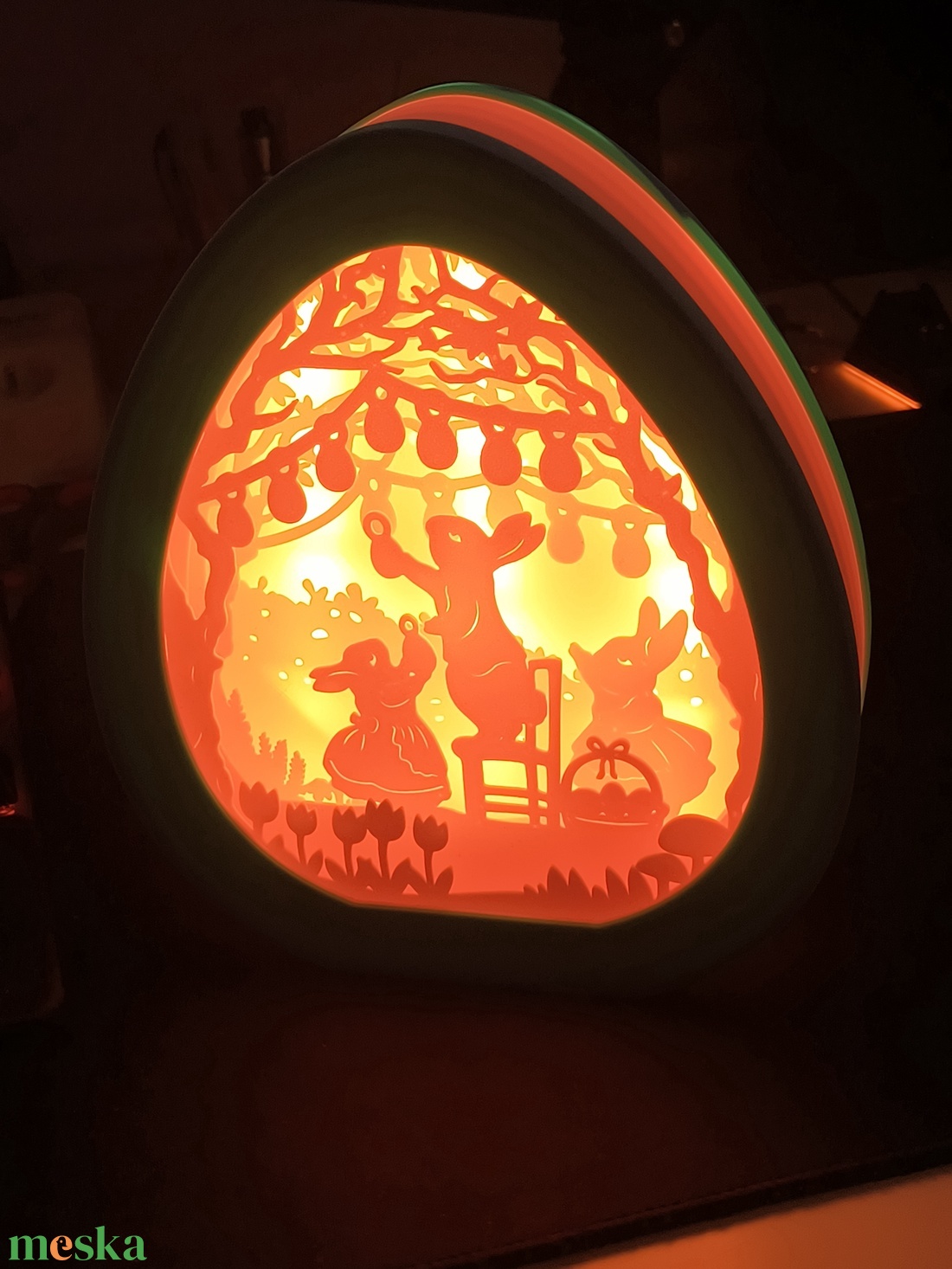 Állítható Színű Húsvéti Led Nyuszikás Világító Tojás  Asztali Dísz - otthon & életmód - lámpa - hangulatlámpa - Meska.hu