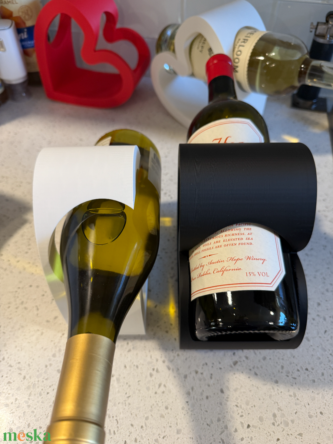 Szívecskés Bortartó Valentinnapra - otthon & életmód - konyhafelszerelés, tálalás - tálalás - bortartó - Meska.hu