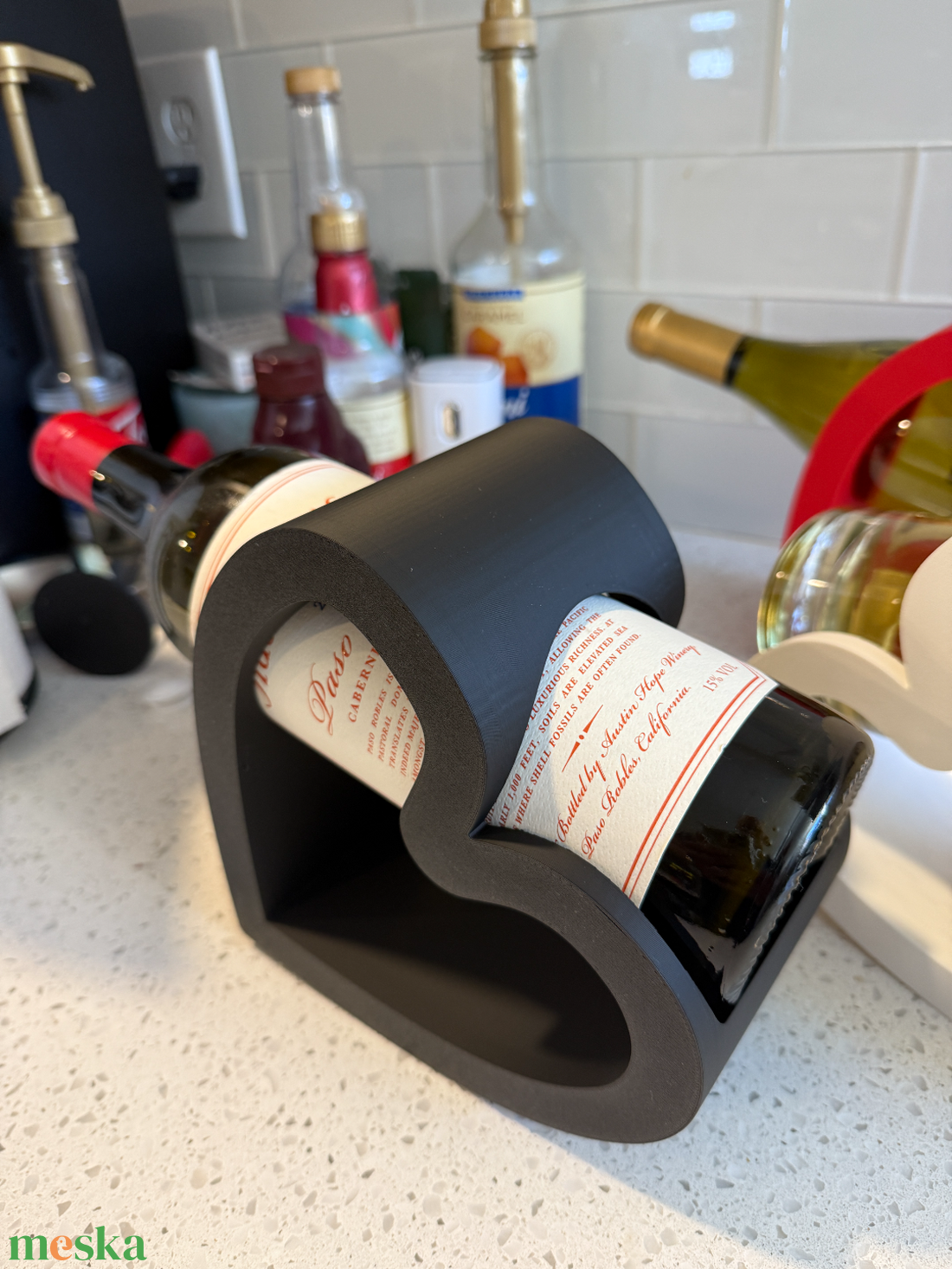 Szívecskés Bortartó Valentinnapra - otthon & életmód - konyhafelszerelés, tálalás - tálalás - bortartó - Meska.hu