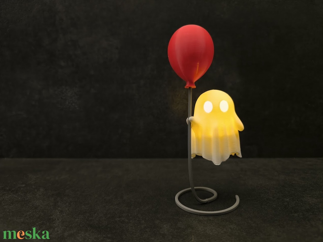 Kicsi Világító Lufis Szellem Polcdísz - otthon & életmód - dekoráció - halloween - halloweeni dekoráció - Meska.hu