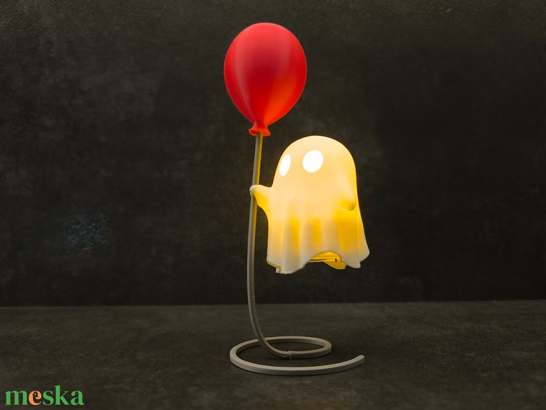 Kicsi Világító Lufis Szellem Polcdísz - otthon & életmód - dekoráció - halloween - halloweeni dekoráció - Meska.hu