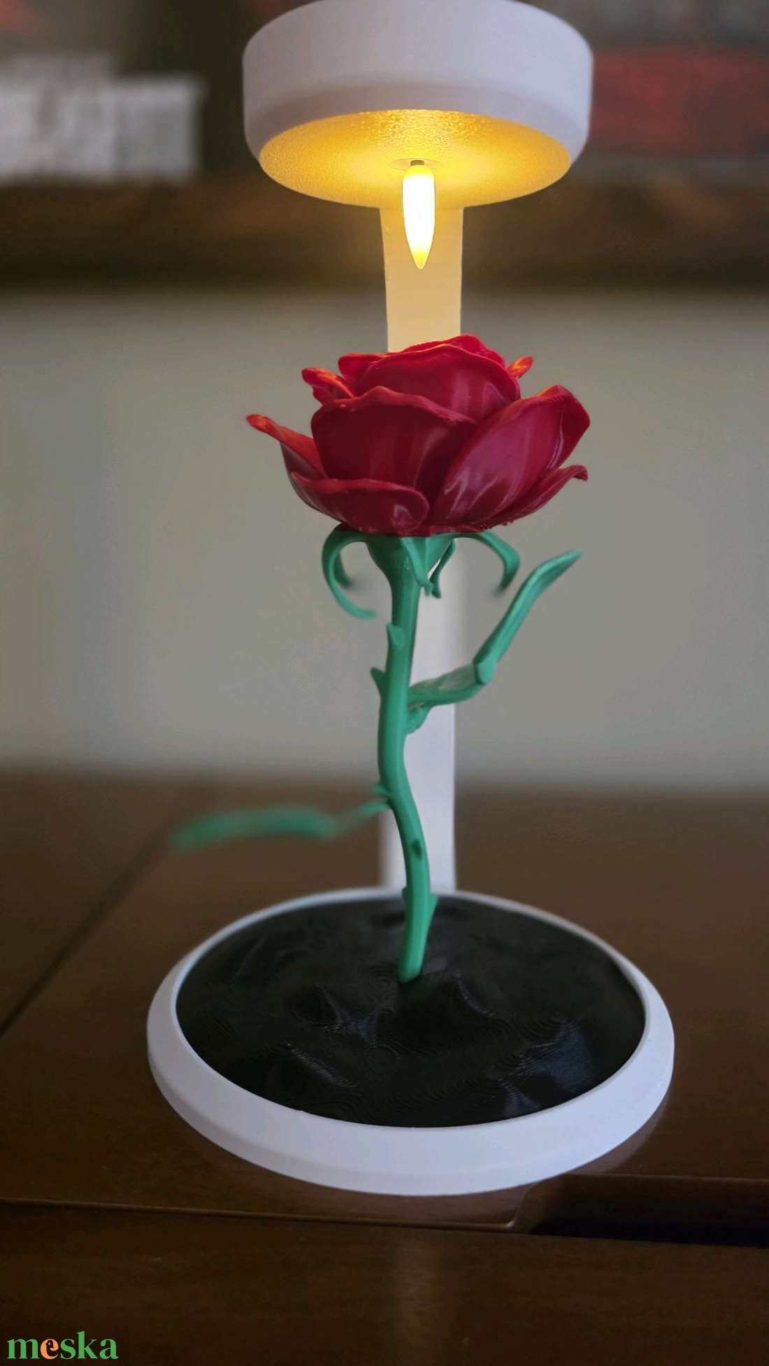  Örökrózsa Valentinnapra Led Hangulatvilágítással - otthon & életmód - dekoráció - virágdísz és tartó - virágbox, virágdoboz - Meska.hu