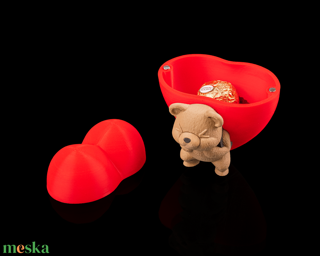 Szív alakú tároló doboz macival � aranyos ajándék Valentin-napra és különleges alkalmakra - ékszer - ékszertartó - ékszerdoboz - Meska.hu