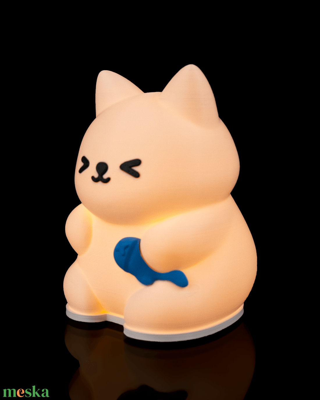 MeowGlow � Cuki cicás hangulatlámpa hallal, meleg fényű LED - otthon & életmód - lámpa - hangulatlámpa - Meska.hu