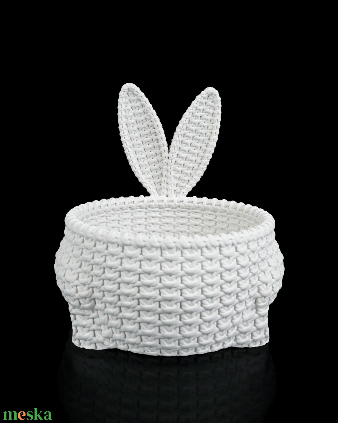 Húsvéti Csokitartó Nyuszis Kosár - Fonott hatású műanyag. - ünnepi díszek, dekorációk - húsvéti díszek és dekorációk - húsvéti kosár - Meska.hu