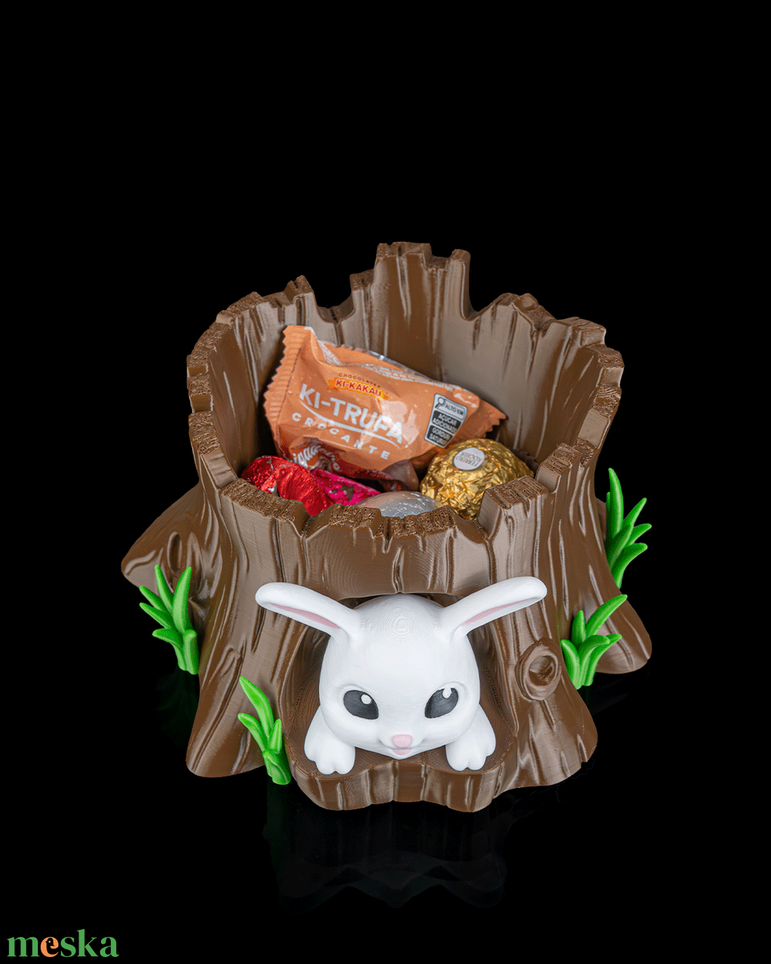 Húsvéti Csokitartó Nyuszilak - ünnepi díszek, dekorációk - húsvéti díszek és dekorációk - húsvéti kosár - Meska.hu