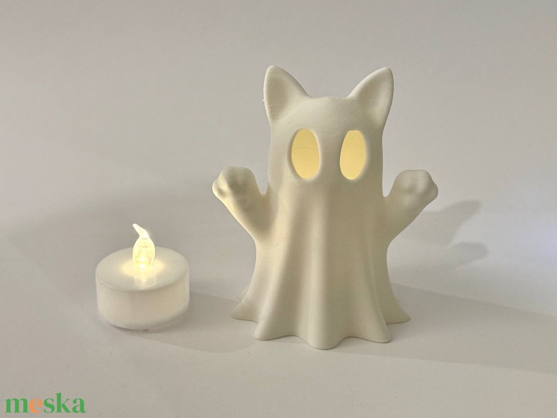 Világító Macskás Szellem Polcdísz - otthon & életmód - lámpa - hangulatlámpa - Meska.hu
