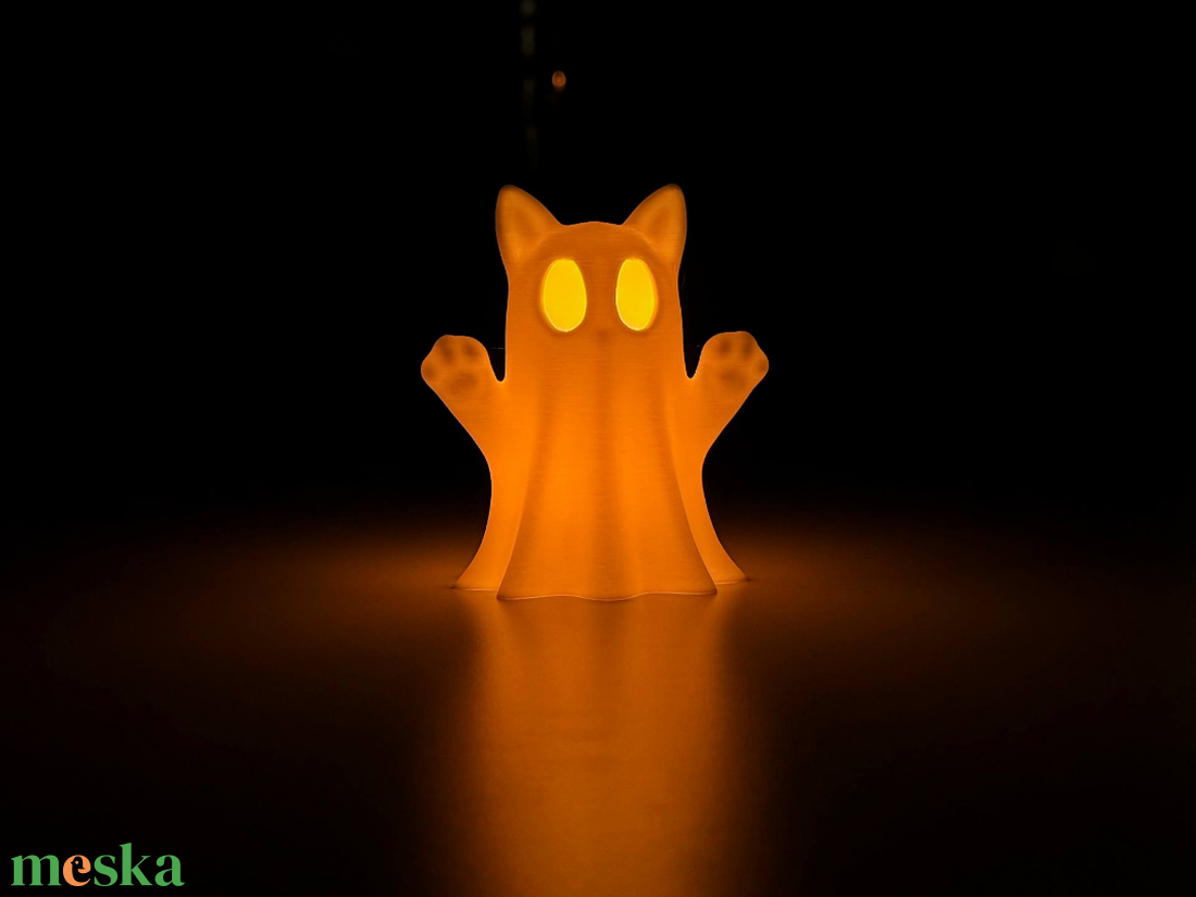 Világító Macskás Szellem Polcdísz - otthon & életmód - lámpa - hangulatlámpa - Meska.hu