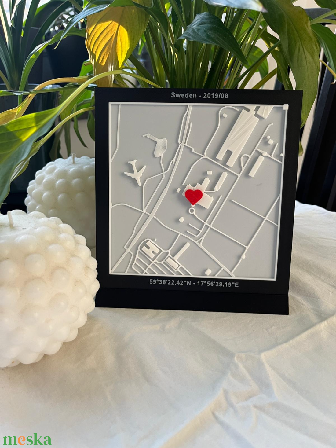 Ahol minden elkezdődött � Személyre szabható emléktérkép - esküvő - dekoráció - asztaldísz - Meska.hu