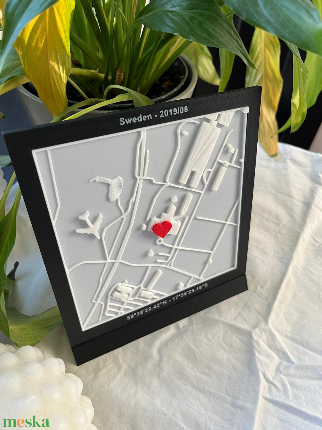 Ahol minden elkezdődött � Személyre szabható emléktérkép - esküvő - dekoráció - asztaldísz - Meska.hu