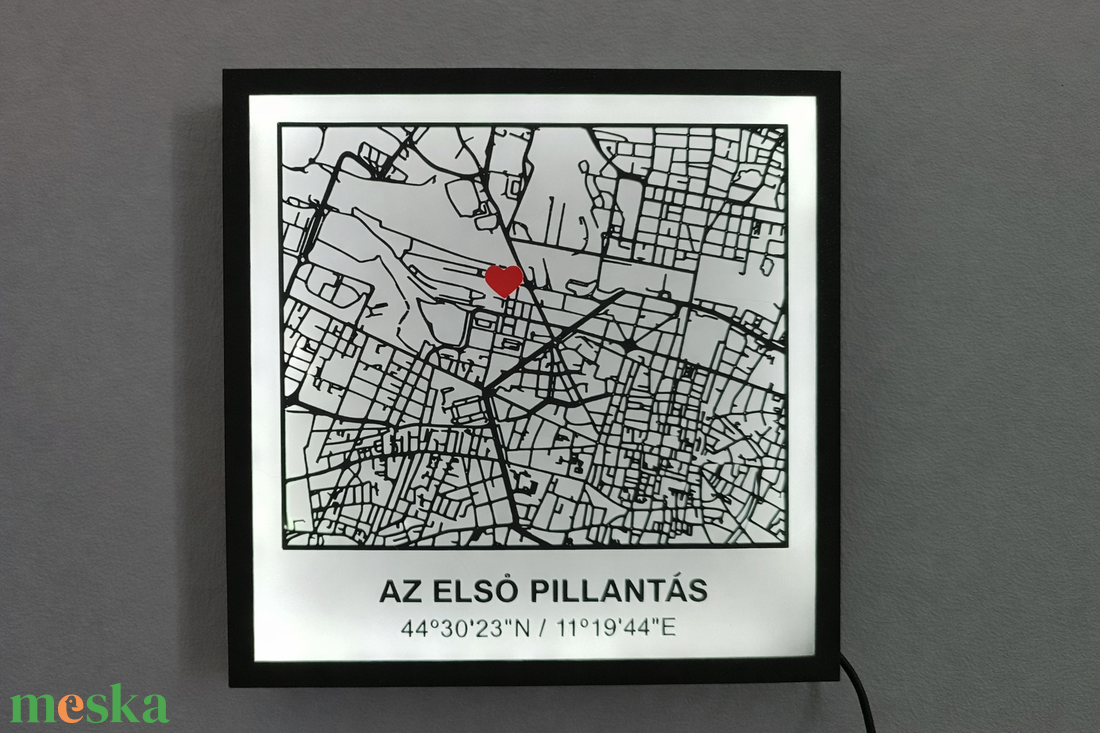 Szerelmetek kezdete � Az első pillantás LED fali térképe - otthon & életmód - dekoráció - kép & falikép - 3d képek - Meska.hu