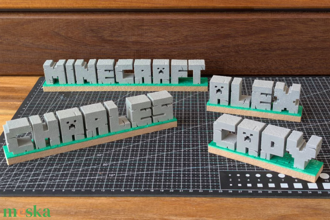 Egyedi Minecraft Névtábla - otthon & életmód - dekoráció - asztal és polc dekoráció - asztaldísz - Meska.hu