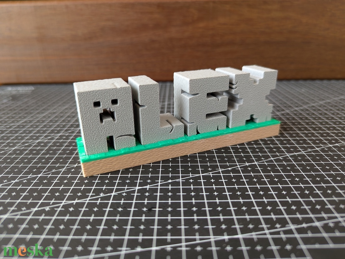 Egyedi Minecraft Névtábla - otthon & életmód - dekoráció - asztal és polc dekoráció - asztaldísz - Meska.hu