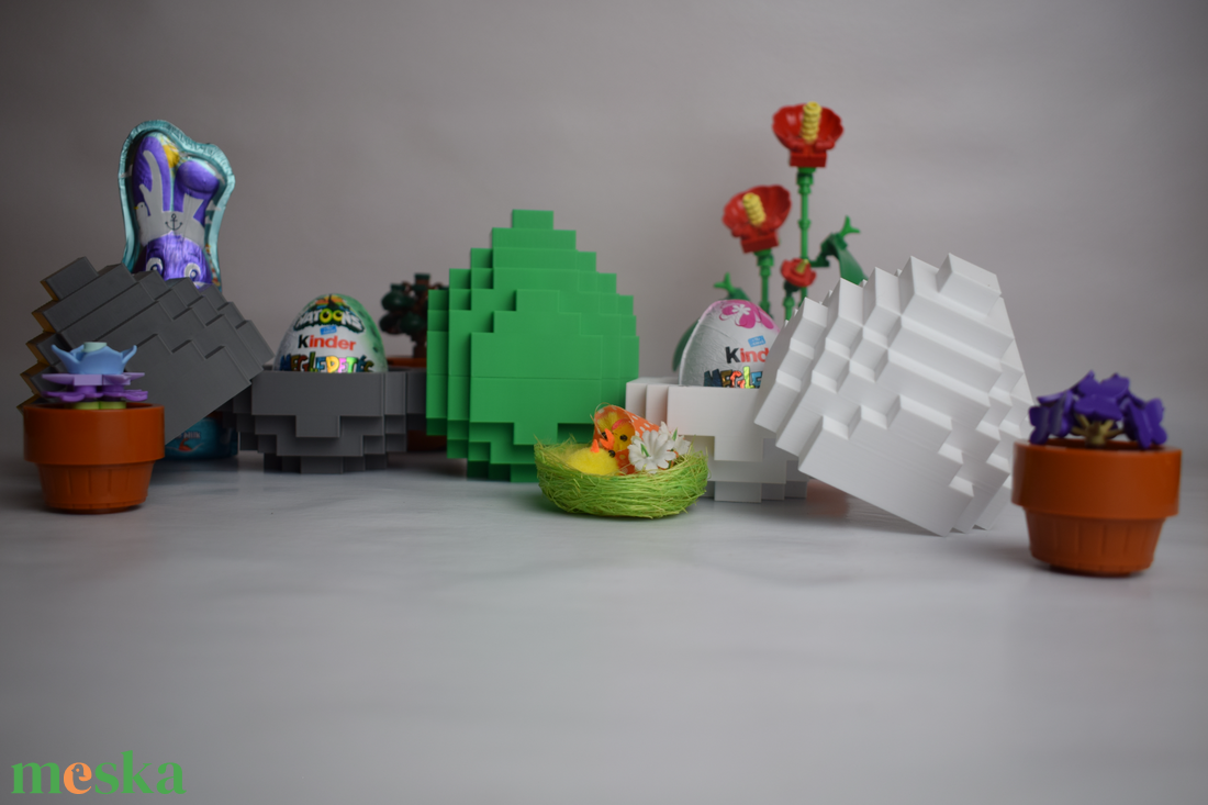 Minecraft Húsvéti Kinder Meglepetés Tojás Tartó - ünnepi díszek, dekorációk - húsvéti díszek és dekorációk - húsvéti tojástartó - Meska.hu