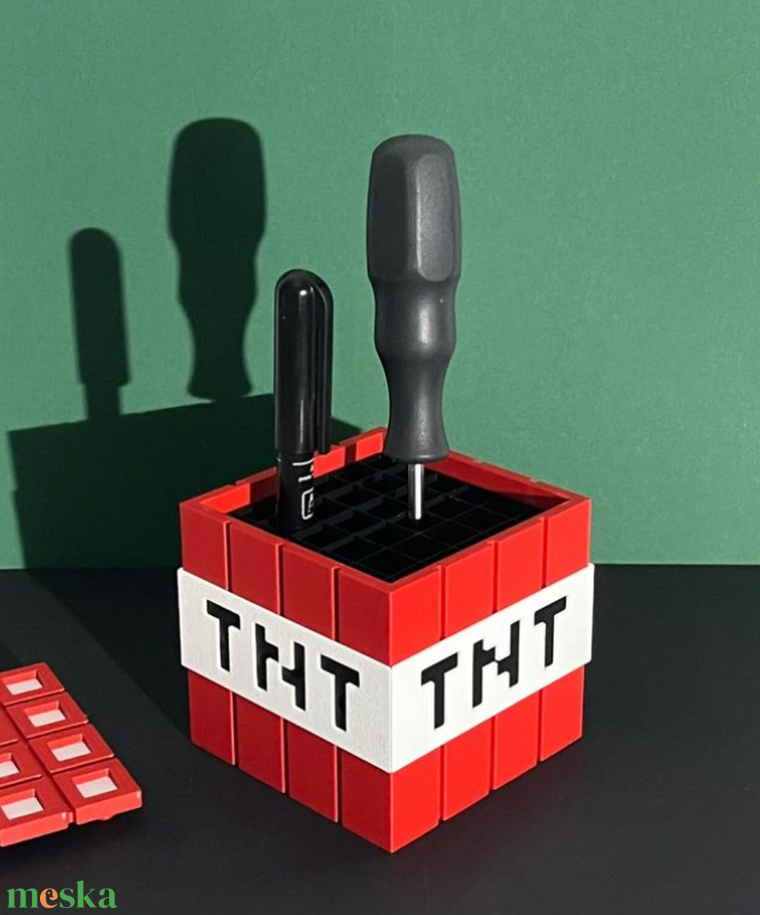 Minecraftos Asztali Tolltartó és Poháralátét - otthon & életmód - papír, írószer - tolltartó & ceruzatekercs - Meska.hu