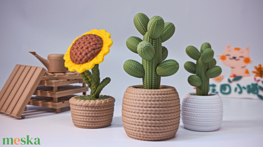 Kötött hatású cuki virágok - otthon & életmód - virágdekoráció - virágdíszek - asztali virágdísz - Meska.hu