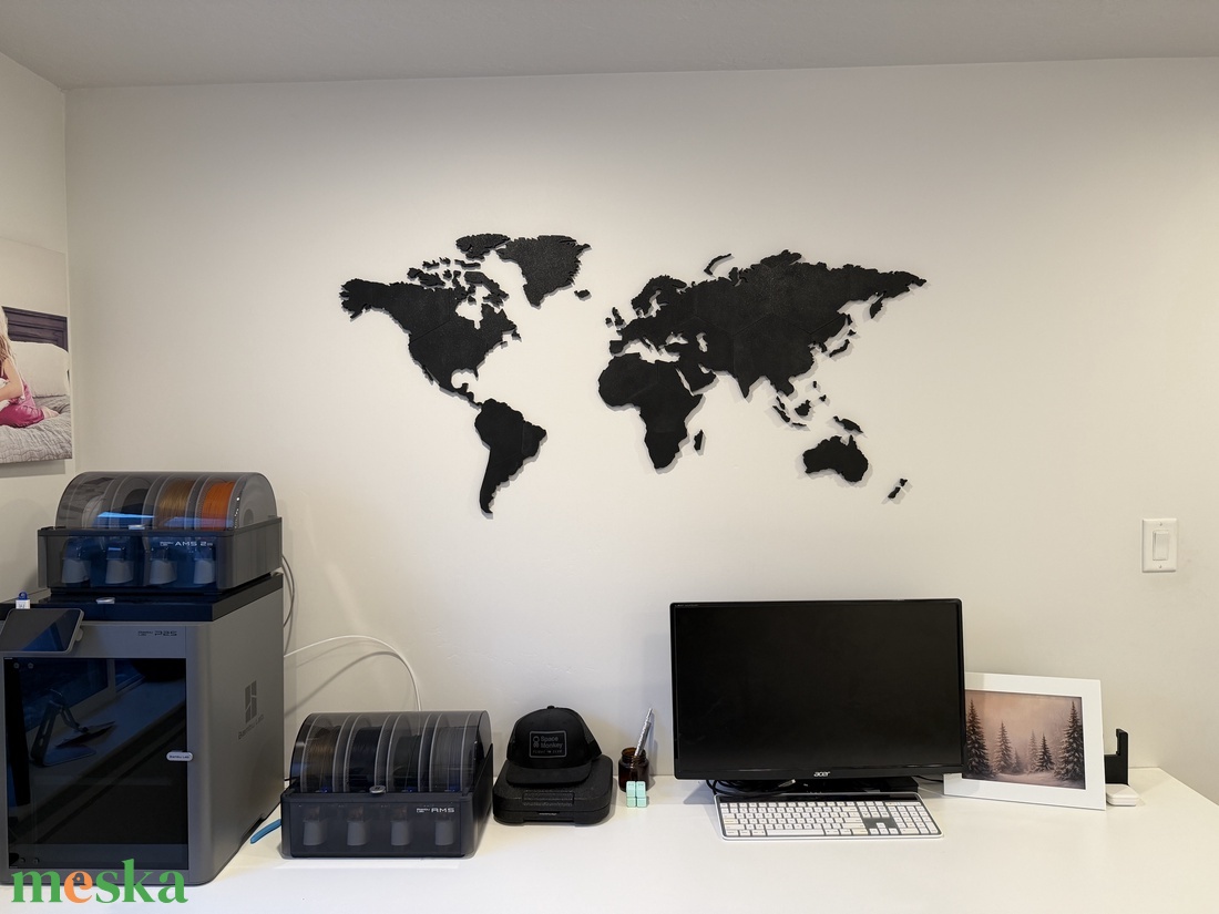 Nagy 3D Világtérkép fali dekoráció - otthon & életmód - dekoráció - kép & falikép - 3d képek - Meska.hu