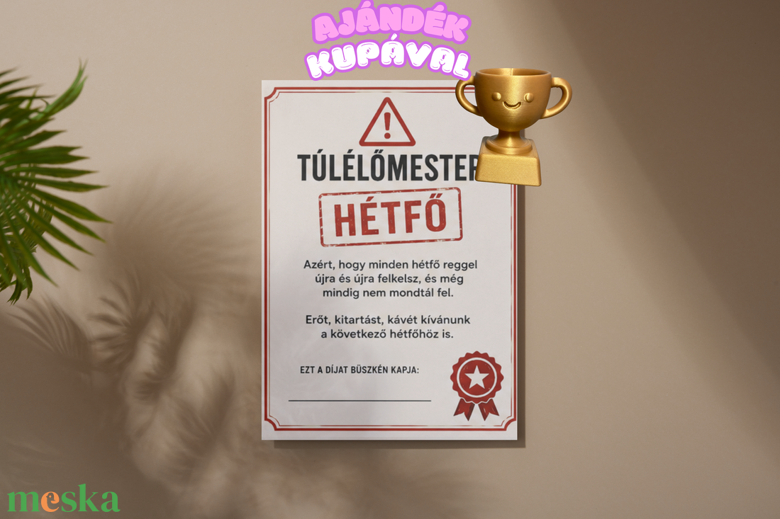 Vicces személyre szabható Oklevél Kollégáknak Ajándék kupával - művészet - grafika & illusztráció - művészi nyomat - Meska.hu