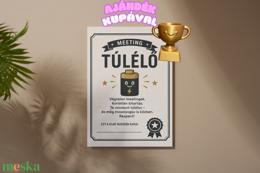 Vicces személyre szabható Oklevél Kollégáknak Ajándék kupával - művészet - grafika & illusztráció - művészi nyomat - Meska.hu