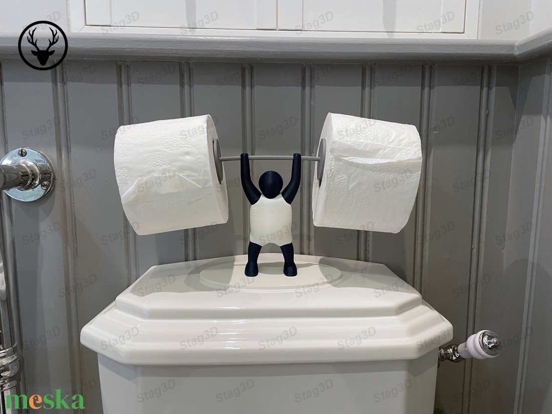Humoros Erőemelő Wc Papír Tartó - otthon & életmód - fürdőszoba - fürdőszobai tároló - Meska.hu