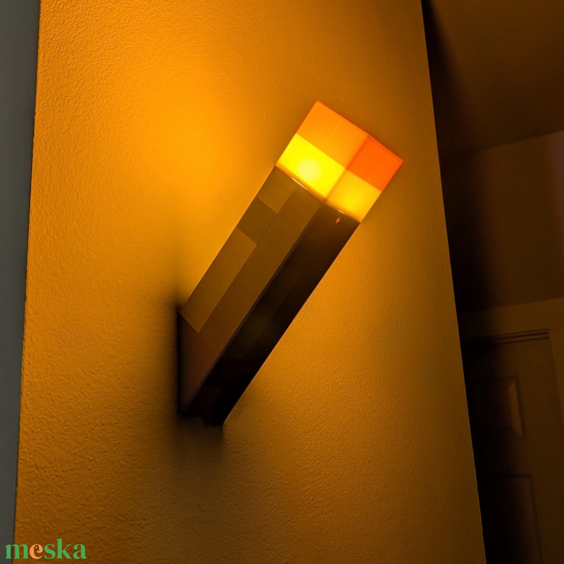 Minecraft stílusú fáklya lámpa � 3D nyomtatott LED éjszakai fény - otthon & életmód - lámpa - hangulatlámpa - Meska.hu